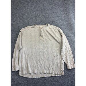 Levi's Shirt Mens XL Beige Henley Long Sleeve Ribbed Knit 100% Cotton Casual